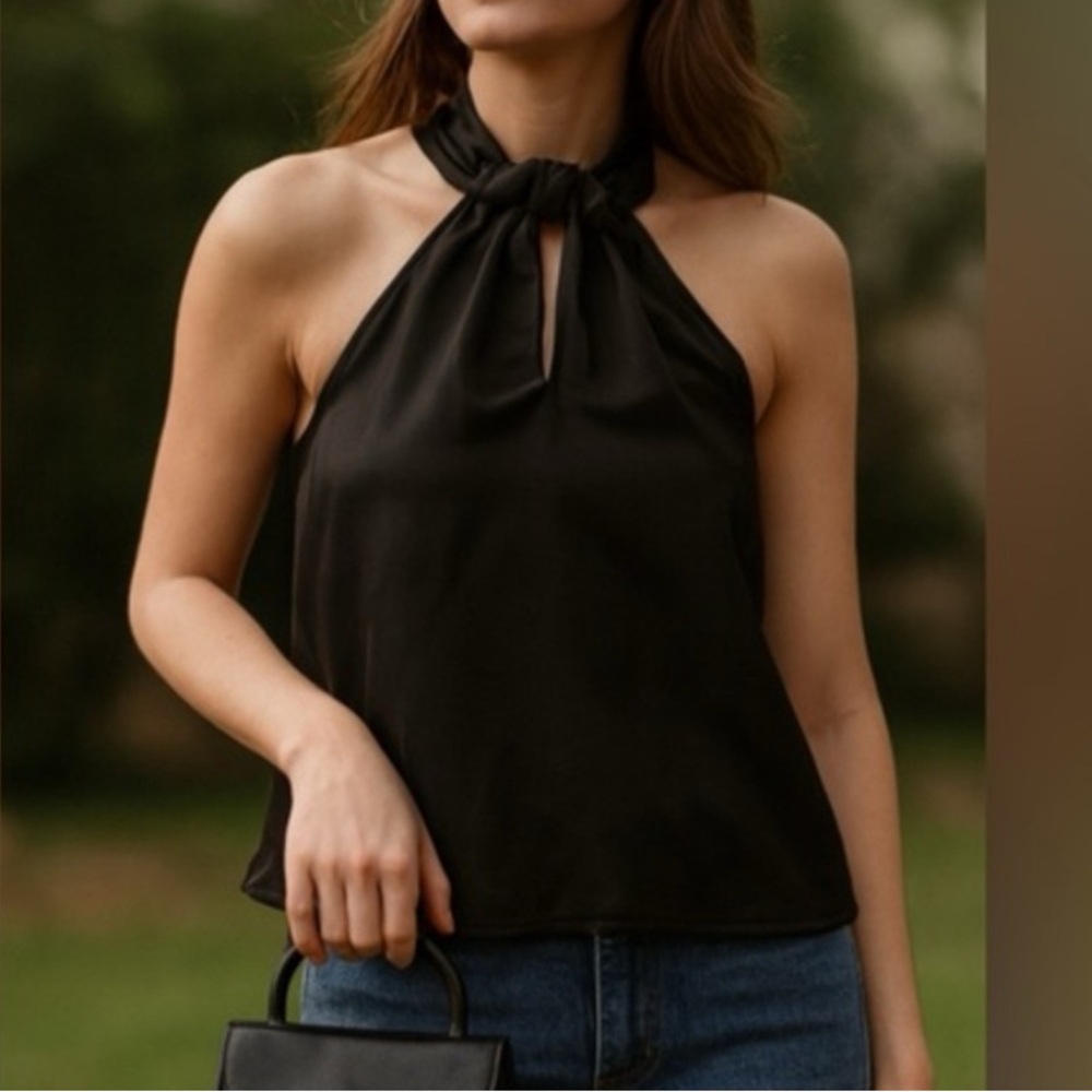 SHEIN Black Halter Neck Top